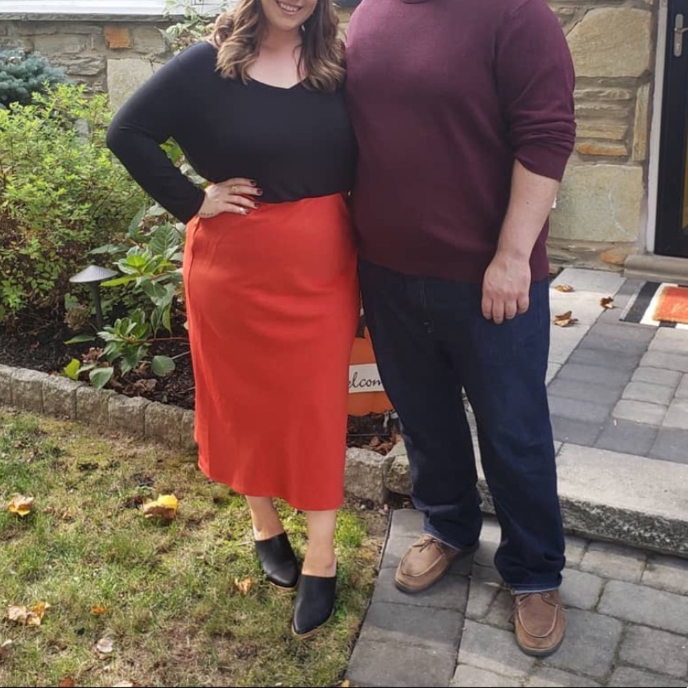 Orange Midi Skirt